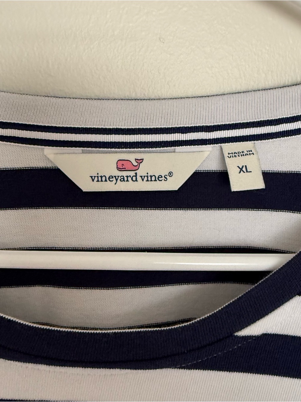 Vineyard Vines Navy & White Striped 3/4 Sleeve Top - Picture 4 of 7